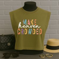Make Heaven Crowded Leopard Print Pattern Garment-Dyed Women's Muscle Tee