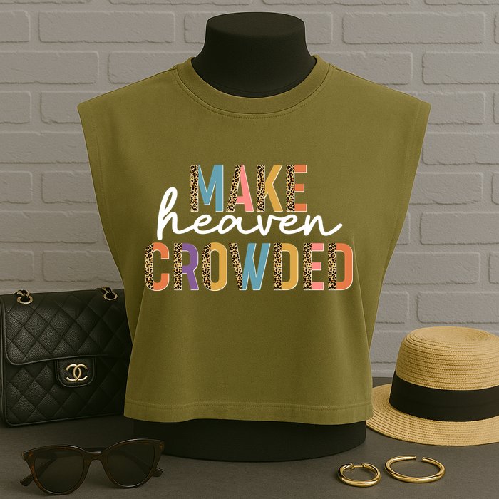 Make Heaven Crowded Leopard Print Pattern Garment-Dyed Women's Muscle Tee