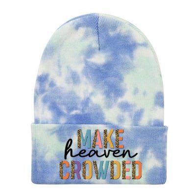 Make Heaven Crowded Leopard Print Pattern Tie Dye 12in Knit Beanie