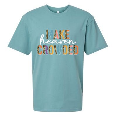 Make Heaven Crowded Leopard Print Pattern Sueded Cloud Jersey T-Shirt