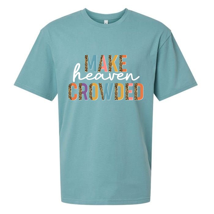 Make Heaven Crowded Leopard Print Pattern Sueded Cloud Jersey T-Shirt
