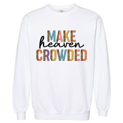 Make Heaven Crowded Leopard Print Pattern Garment-Dyed Sweatshirt