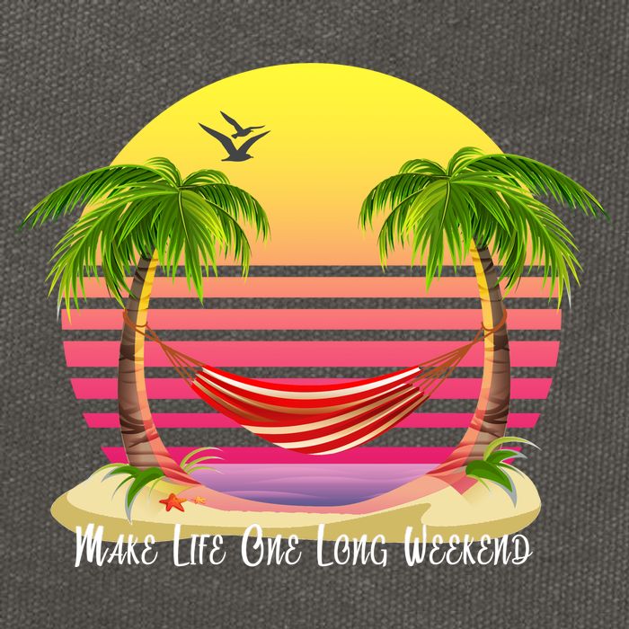Make Life One Long Weekend Cotton Canvas Backpack
