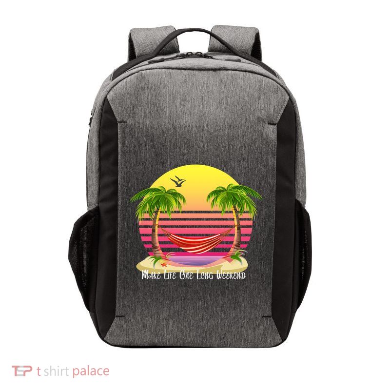 Make Life One Long Weekend Vector Backpack