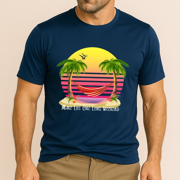 Make Life One Long Weekend Cooling Performance Crew T-Shirt