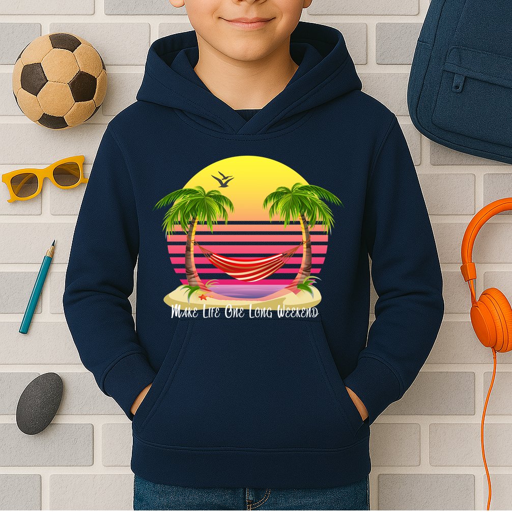 Make Life One Long Weekend Kids Hoodie