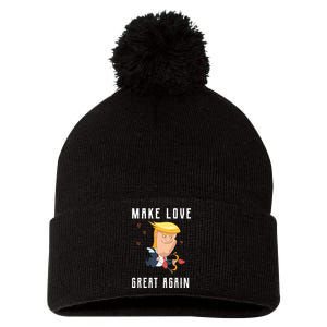 Make Love Great Again Pom Pom 12in Knit Beanie