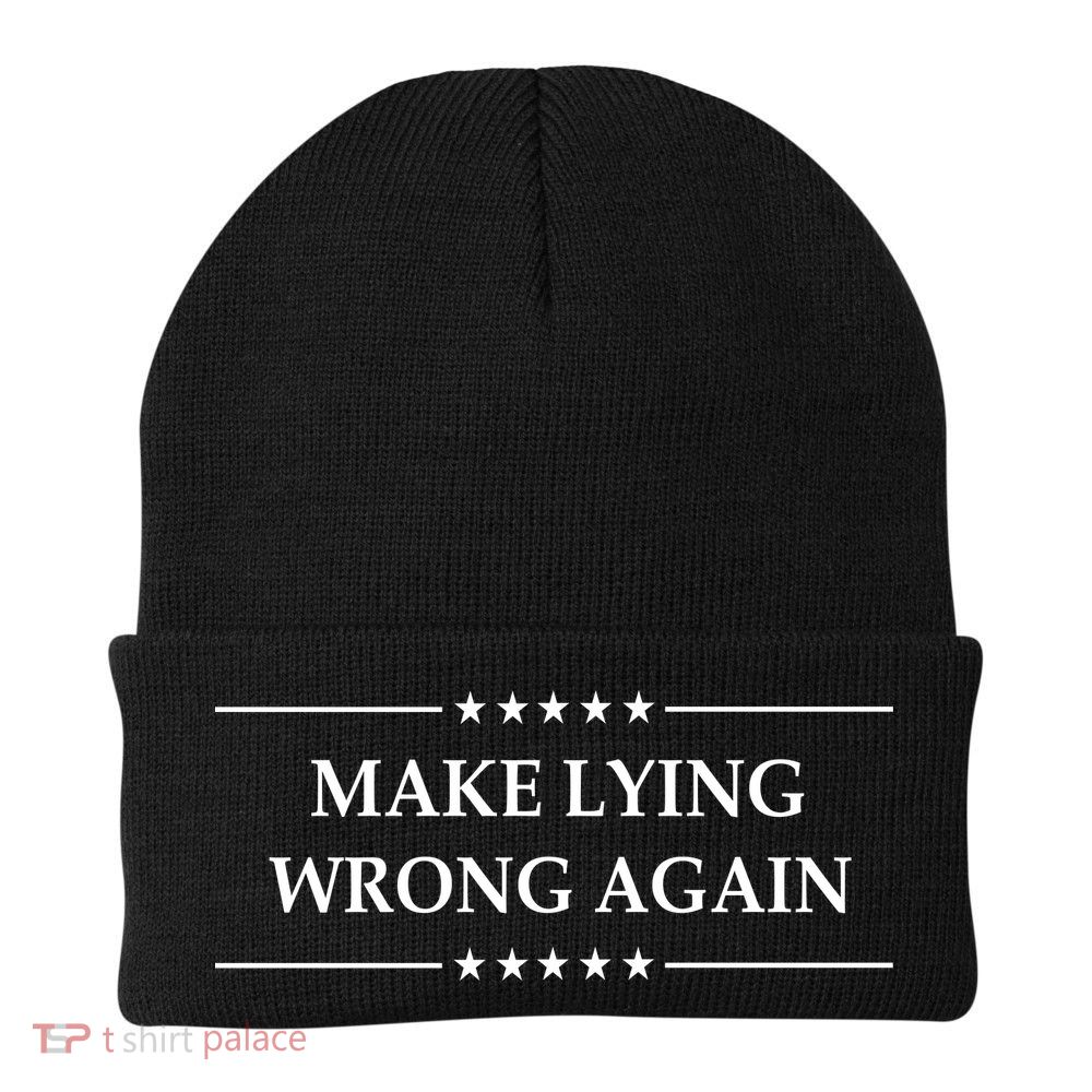 Make Lying Wrong Again Anti Trump Knit Cap Winter Beanie