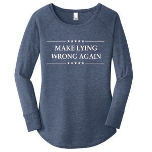 Make Lying Wrong Again Anti Trump Women's Perfect Tri Tunic Long Sleeve Shirt