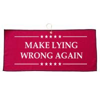 Make Lying Wrong Again Anti Trump Large Microfiber Waffle Golf Towel