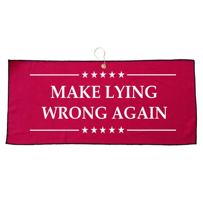 Make Lying Wrong Again Anti Trump Large Microfiber Waffle Golf Towel