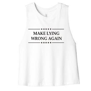 Make Lying Wrong Again Anti Trump Women's Racerback Cropped Tank