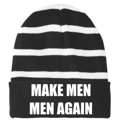 Make Men Men Again Striped Beanie with Solid Band