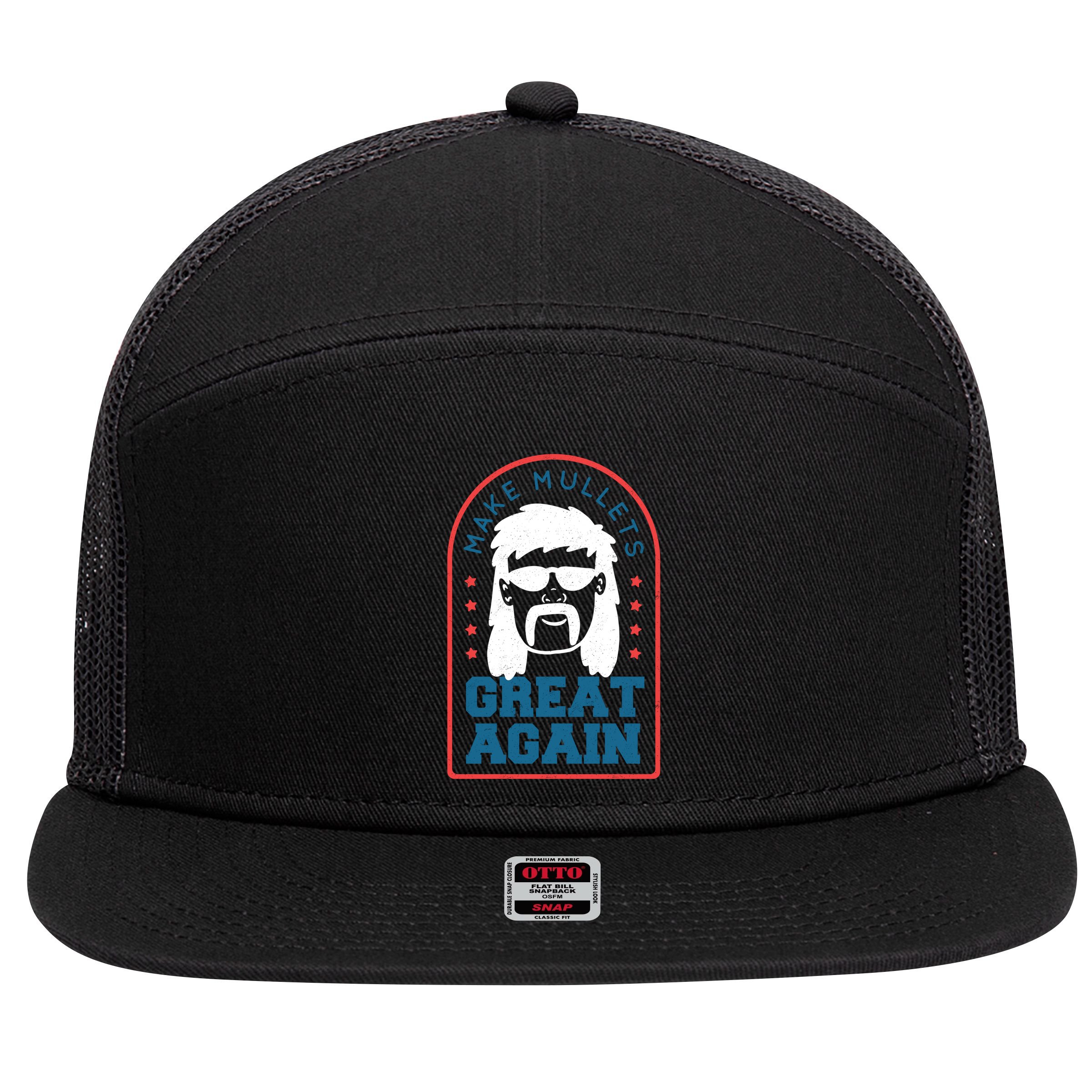 Make Mullets Great Again 7 Panel Mesh Trucker Snapback Hat