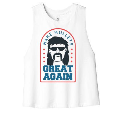 Make Mullets Great Again Women's Racerback Cropped Tank