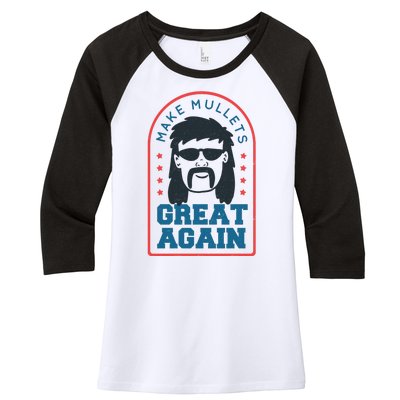 Make Mullets Great Again Women's Tri-Blend 3/4-Sleeve Raglan Shirt