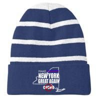 Make New York Great Again No More Cuomo Striped Beanie with Solid Band