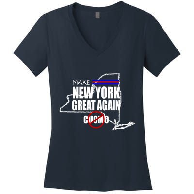 Make New York Great Again No More Cuomo Women's V-Neck T-Shirt