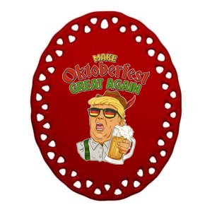 Make Oktoberfest Great Again Ceramic Oval Ornament