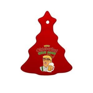 Make Oktoberfest Great Again Ceramic Tree Ornament