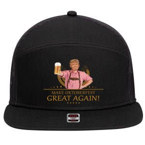 Make Oktoberfest Great Again Donald Trump 7 Panel Mesh Trucker Snapback Hat