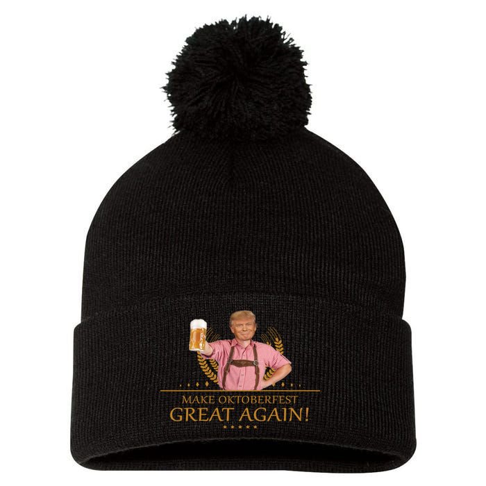 Make Oktoberfest Great Again Donald Trump Pom Pom 12in Knit Beanie