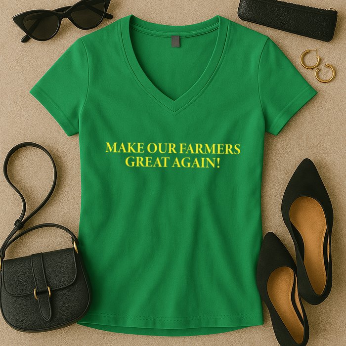 Make Our Farmers Great Again Women's V-Neck T-Shirt