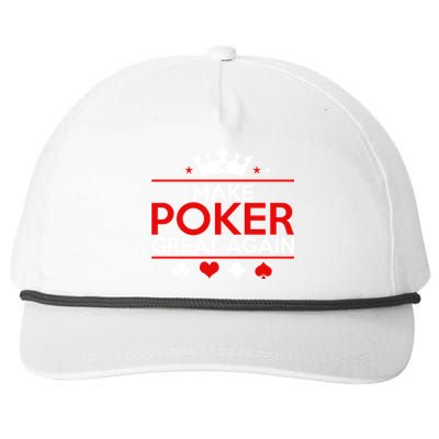 Make Poker Great Again Card Game Snapback Five-Panel Rope Hat