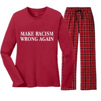 Make Racism Wrong Again Civil Rights Protest Women's Long Sleeve Flannel Pajama Set 