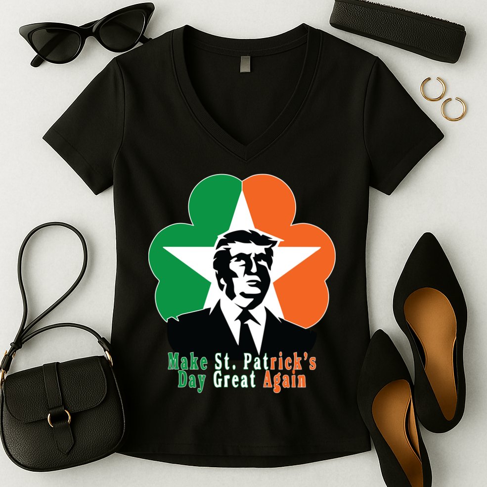 Make St. Patrick's Day Great Again Women's V-Neck T-Shirt
