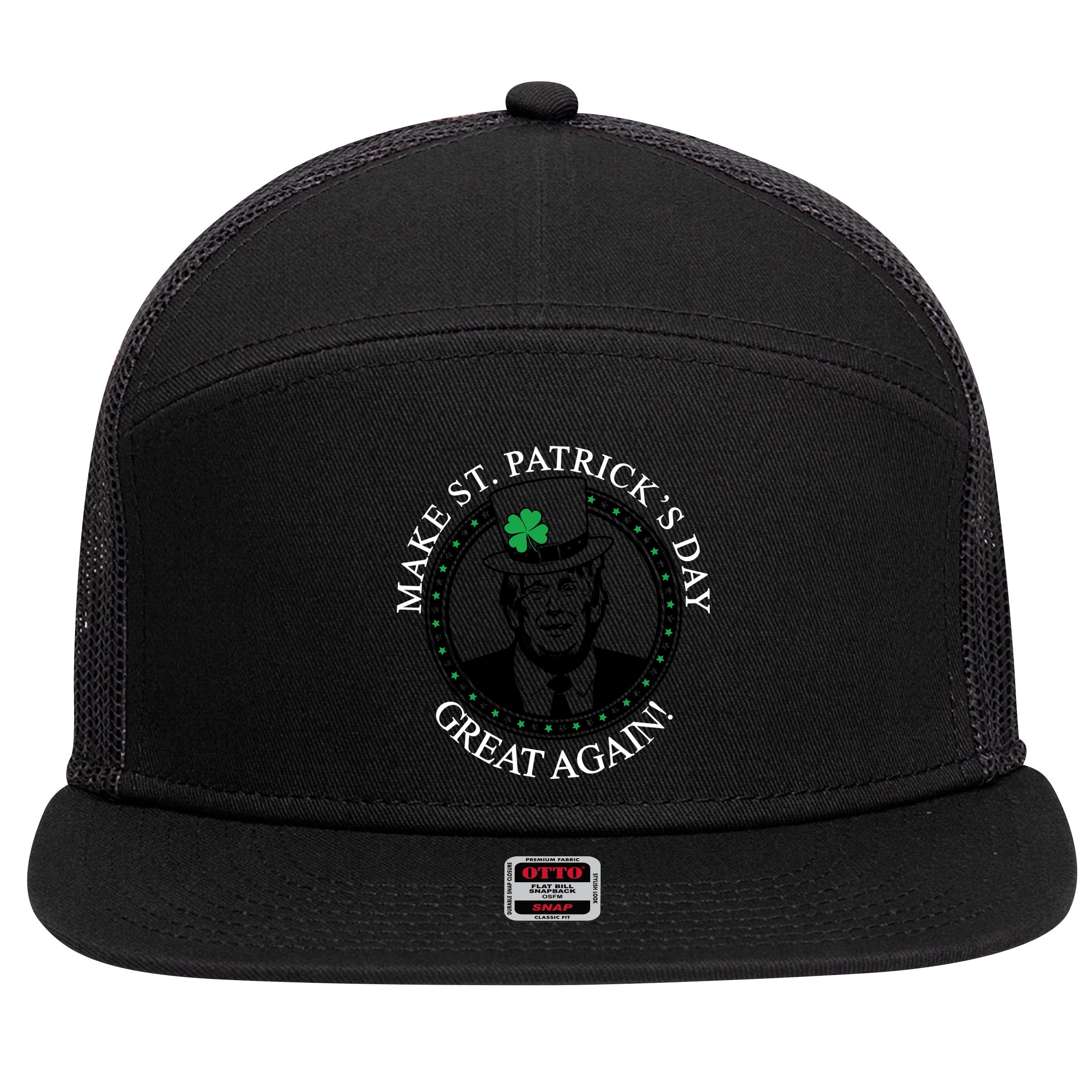 Make St. Patrick's Day Great Again Donald Trump 7 Panel Mesh Trucker Snapback Hat
