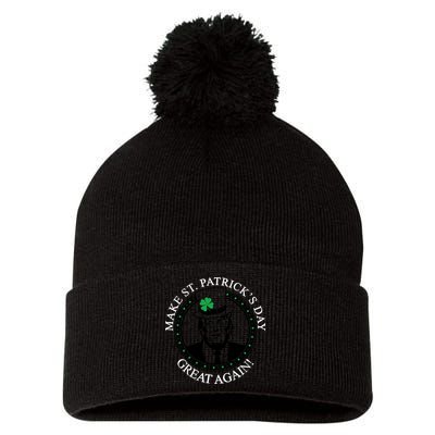 Make St. Patrick's Day Great Again Donald Trump Pom Pom 12in Knit Beanie