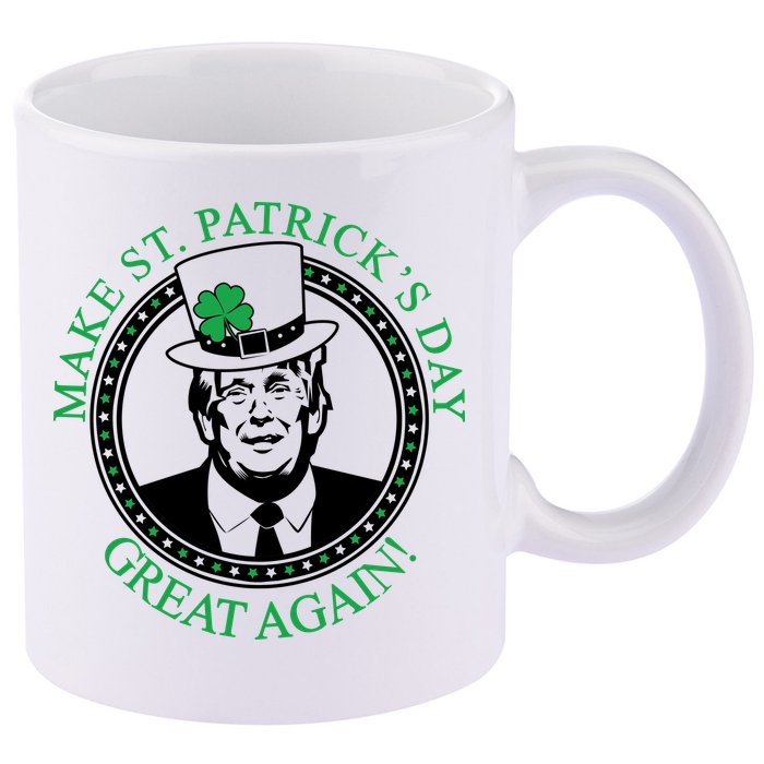 Make St. Patrick's Day Great Again Donald Trump 11oz C Handle Ceramic Mug
