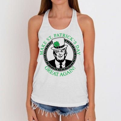 Make St. Patrick's Day Great Again Donald Trump Women's Knotted Racerback Tank