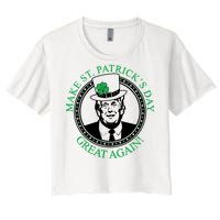 Make St. Patrick's Day Great Again Donald Trump Women's Crop Top Tee