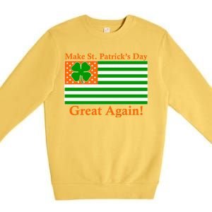 Make St. Patrick's Day Great Again! Irish America USA Clover Flag Premium Crewneck Sweatshirt