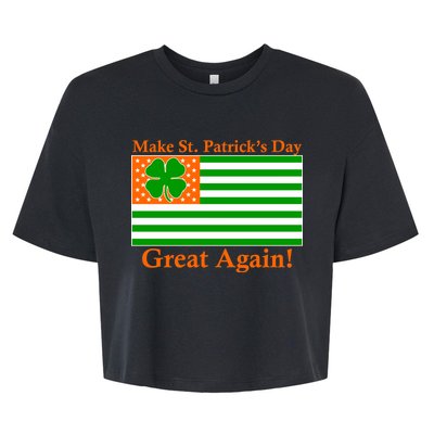 Make St. Patrick's Day Great Again! Irish America USA Clover Flag Bella+Canvas Jersey Crop Tee