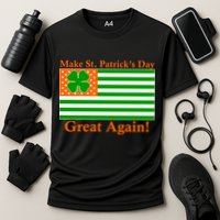 Make St. Patrick's Day Great Again! Irish America USA Clover Flag Cooling Performance Crew T-Shirt