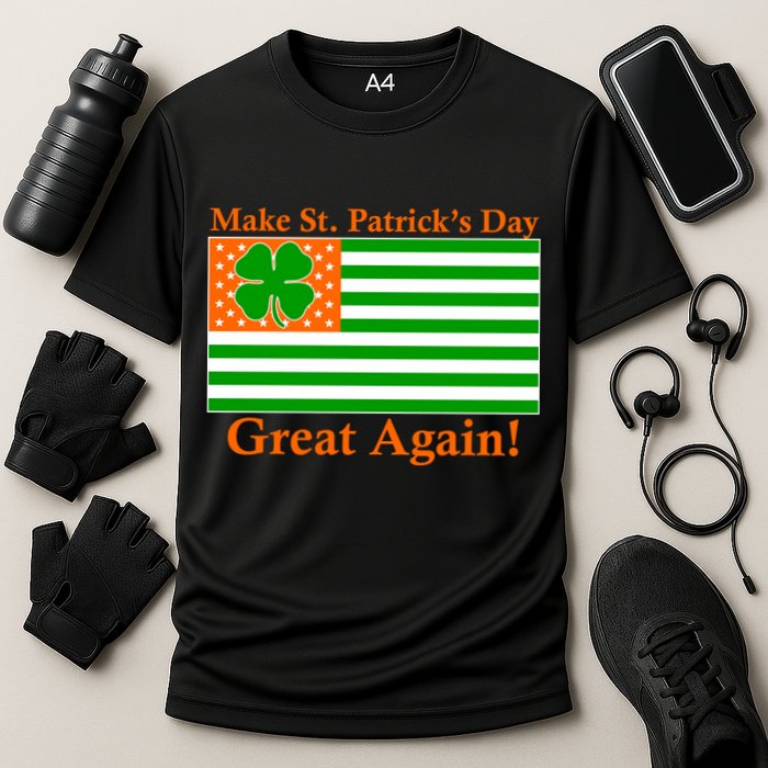 Make St. Patrick's Day Great Again! Irish America USA Clover Flag Cooling Performance Crew T-Shirt