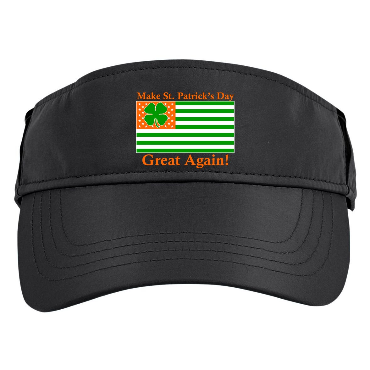 Make St. Patrick's Day Great Again! Irish America USA Clover Flag Adult Drive Performance Visor