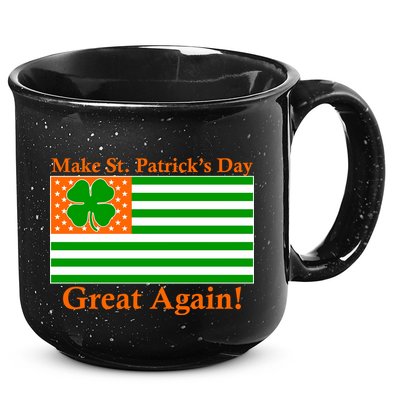 Make St. Patrick's Day Great Again! Irish America USA Clover Flag 15oz Campfire Ceramic Mug
