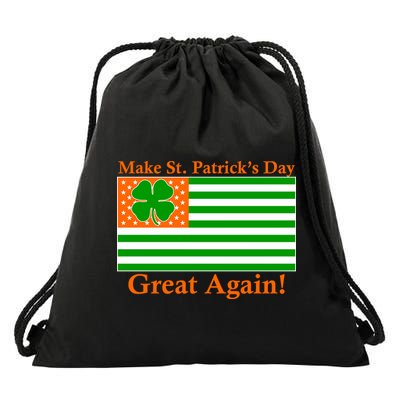 Make St. Patrick's Day Great Again! Irish America USA Clover Flag Drawstring Bag