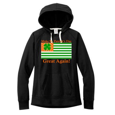 Make St. Patrick's Day Great Again! Irish America USA Clover Flag Women's Fleece Hoodie