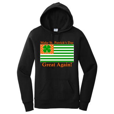 Make St. Patrick's Day Great Again! Irish America USA Clover Flag Women's Pullover Hoodie