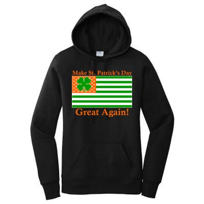 Make St. Patrick's Day Great Again! Irish America USA Clover Flag Women's Pullover Hoodie