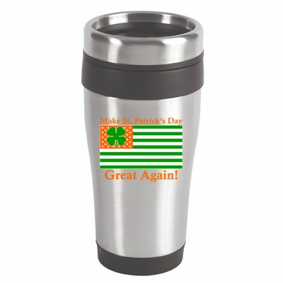 Make St. Patrick's Day Great Again! Irish America USA Clover Flag 16oz Travel Tumbler