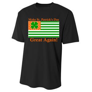 Make St. Patrick's Day Great Again! Irish America USA Clover Flag Performance Sprint T-Shirt