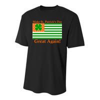 Make St. Patrick's Day Great Again! Irish America USA Clover Flag Youth Performance Sprint T-Shirt