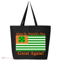 Make St. Patrick's Day Great Again! Irish America USA Clover Flag 25L Jumbo Tote
