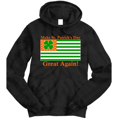 Make St. Patrick's Day Great Again! Irish America USA Clover Flag Tie Dye Hoodie